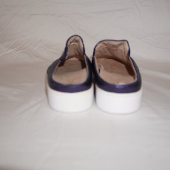 Vionic Dakota Purple Metallic Leather Flatform Slides Mules Sneaker 9 - Picture 5 of 12